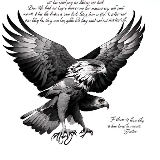 Hawk And Bible Verse Intertwined