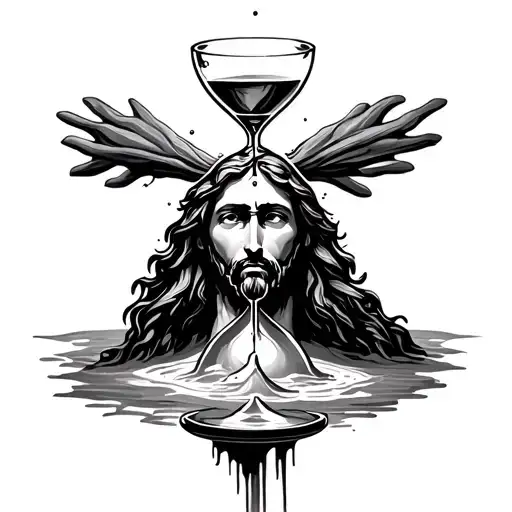 Hour Glass Jesus Christ Pouring More Sand