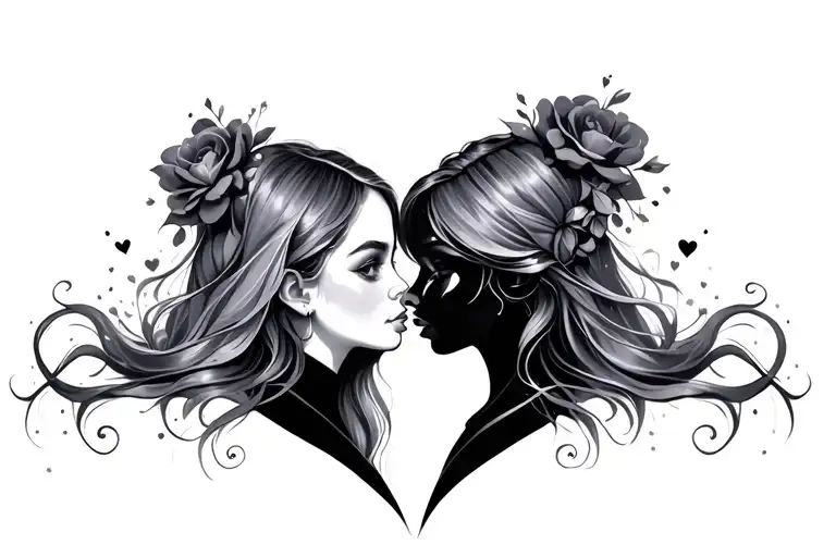 Two Daughters Love Heart