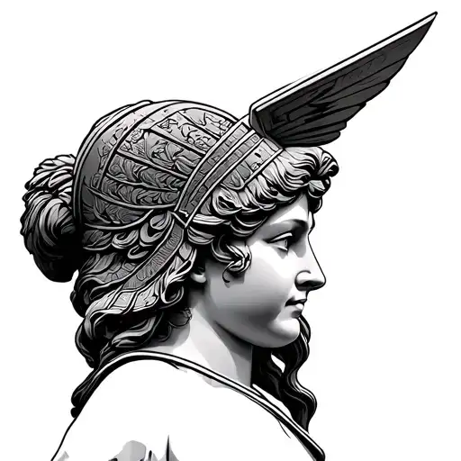 Greek Statue Female Warrior Facing Forward