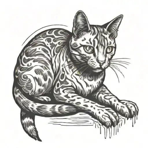 A Cat Holding A Lard On Its Back