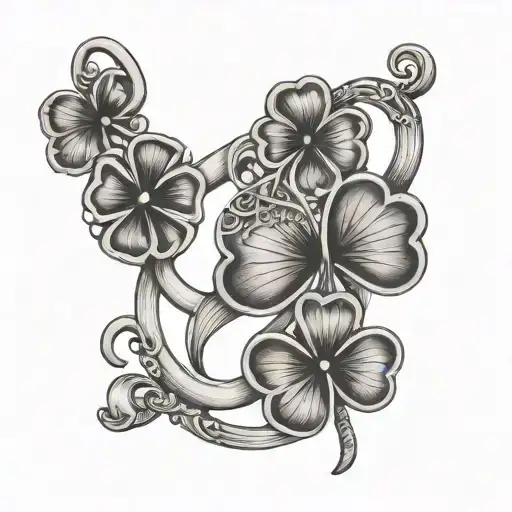 Four Leaf Clover Horseshoe Intertwined