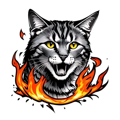 Wildcat Around Fire Rising