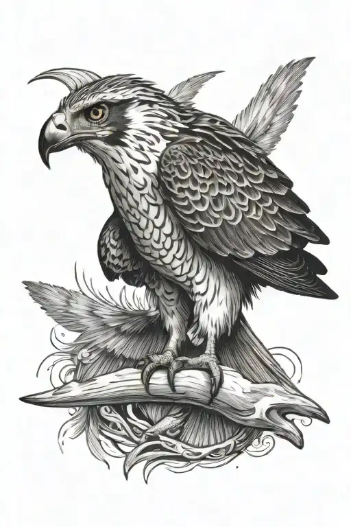 Osprey Bird Of Prey Flying And Catching A Small Arctic Grayling Fish In Its Talons