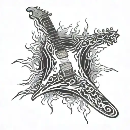 Electric Guitar In Flames