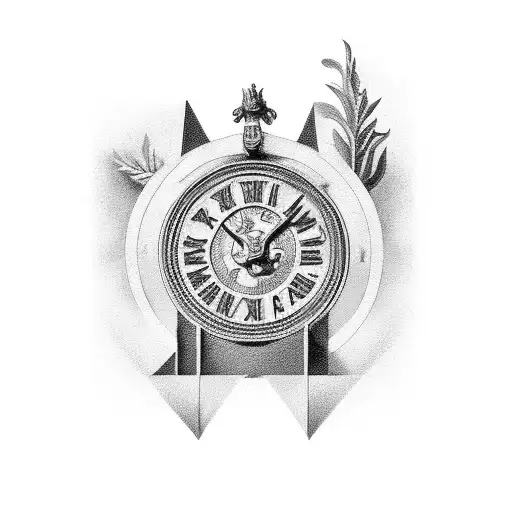 Roman Numeral Mcmxii With Laurel Wreath