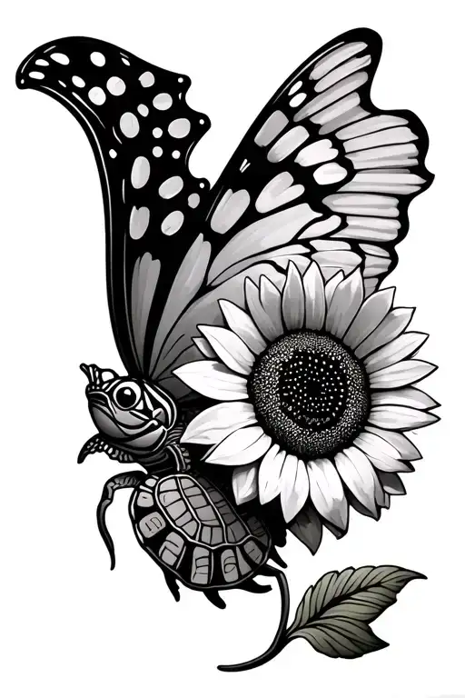 Butterfly Turtle Sunflower