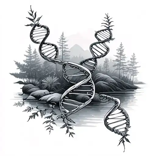 Dna With Nature Scene