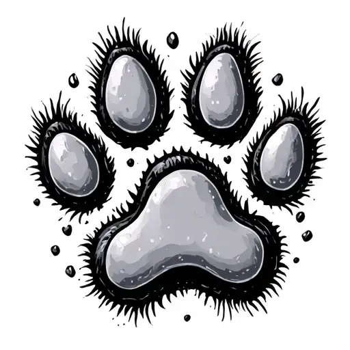Dog Paw Print Surrounded