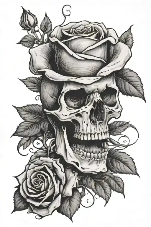 Rose Wrapped With Skull For Male