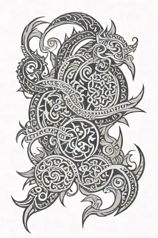 Burmese And New Zealand Tribal Inspired Design