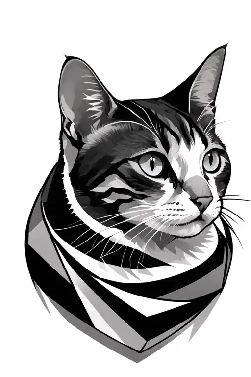 Cat With Geometric Design Inspired