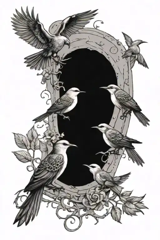 Moon And Birds