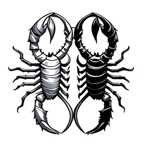 Gemini And Scorpio Zodiac Symbol Intertwined