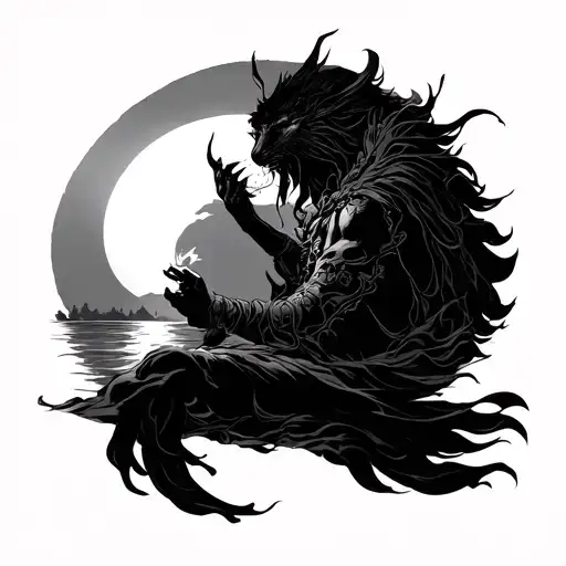 Fenri Eating The Sun Setting