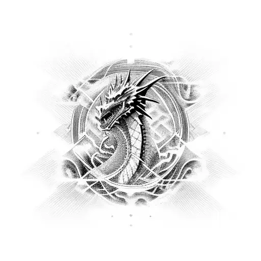 A Symphony Of Soundwaves Forming A Majestic Dragon