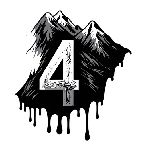 Oil Dripping Over Mountain With The Number 4 Showing