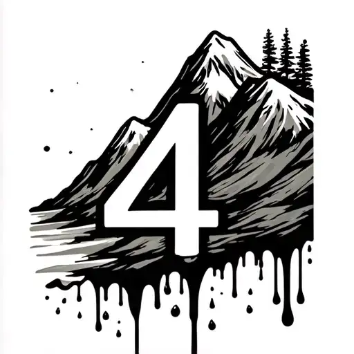 Olive Oil Dripping Over Mountain With The Number 4 Showing