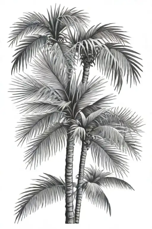 Palm Tree Palm Leaves Geometry Patterns