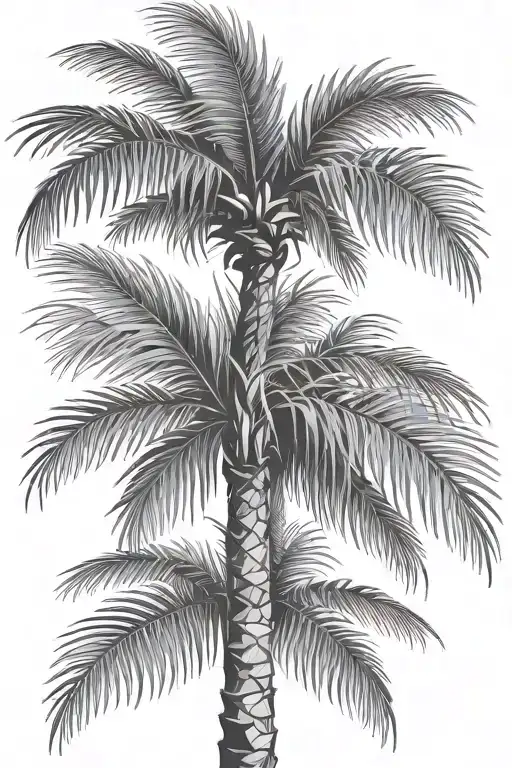 Palm Tree Palm Leaves Geometry Patterns