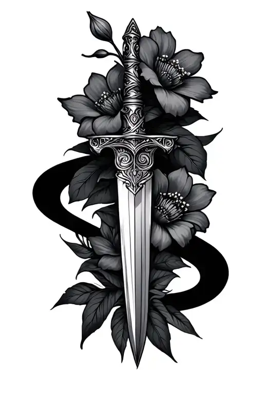 Dagger And Flowers Wrapping