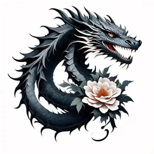 Dragon With Flowers