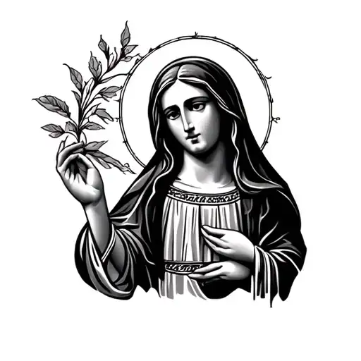 Virgin Mary With A Tattoo Design