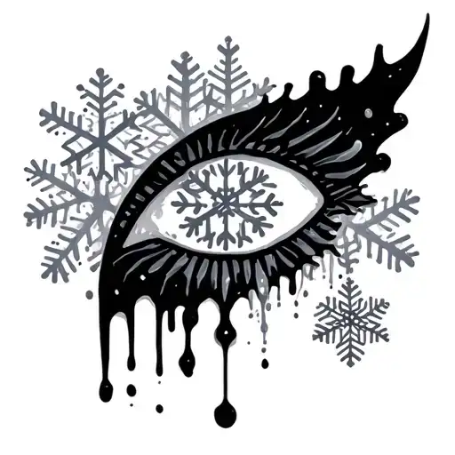 Neda Symbol Made Out Of Snowflakes Melting Toward The Bottom