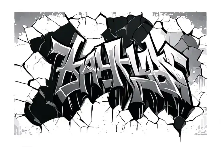 Graffiti On Broken Wall