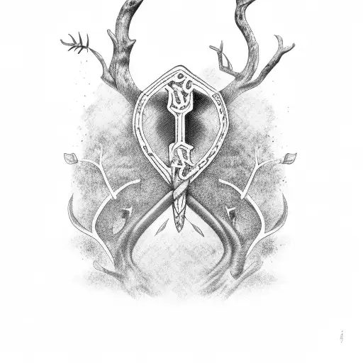 Axe With Oak Tree Nordic Style