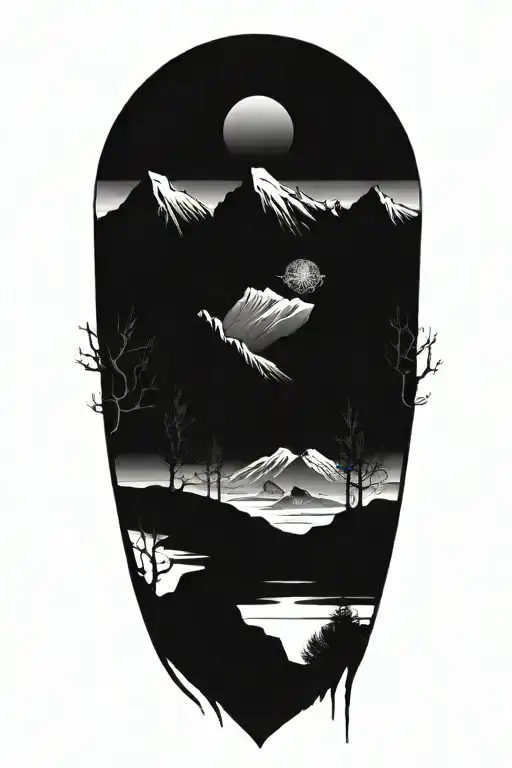 A Futuristic Sci-fi Landscape With Towering Mountains And Alien Trees