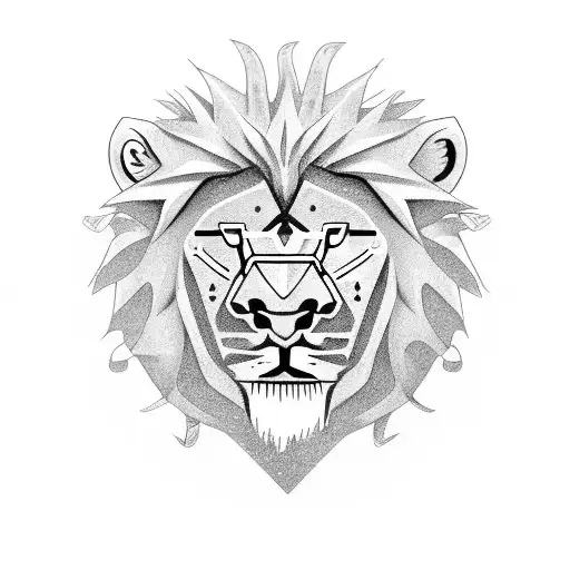 A Son Playing A Guitar With A Lion Head As The Sound Hole