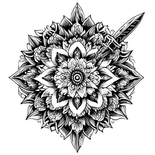 Dagger And Around Him Mandala