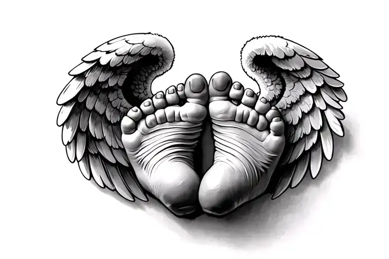 Baby Feet With Angel Wings
