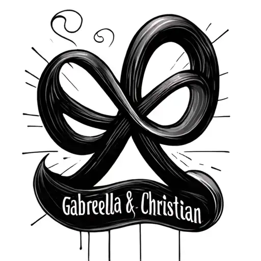 Infinity Sign With Gabriella And Christian Written On Lines