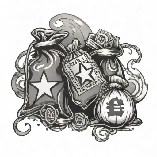 3 Stars With Smoke And With Money Bags