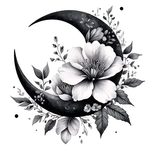 Crescent Moon Flowers 444 Written