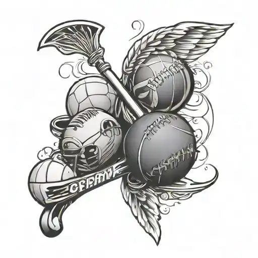 Incorporate The Names Of Family Members In A Creative Way Into A Sports-themed Tattoo Design