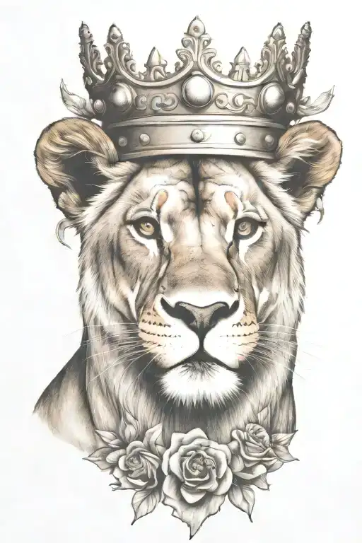 Lioness Wearing A Crown