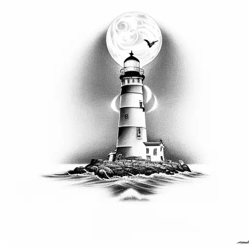 Lighthouse Dolphins Night