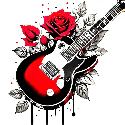 Rose Red Guitar Merging