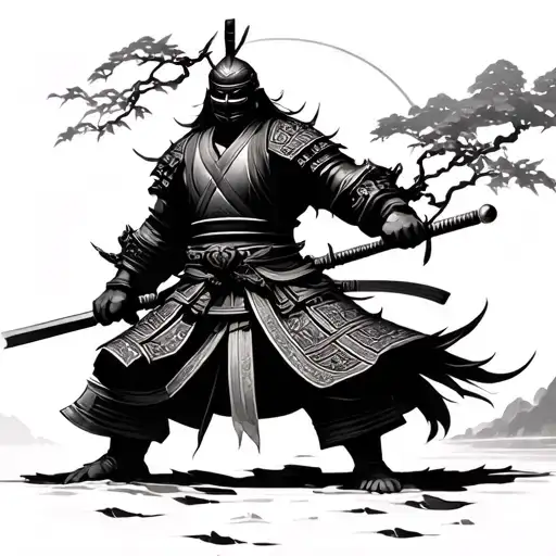 Samurai In Mask