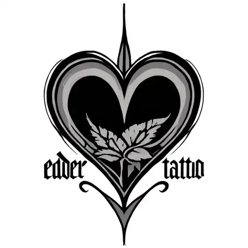 The Name Edder With A Line Heart Shape