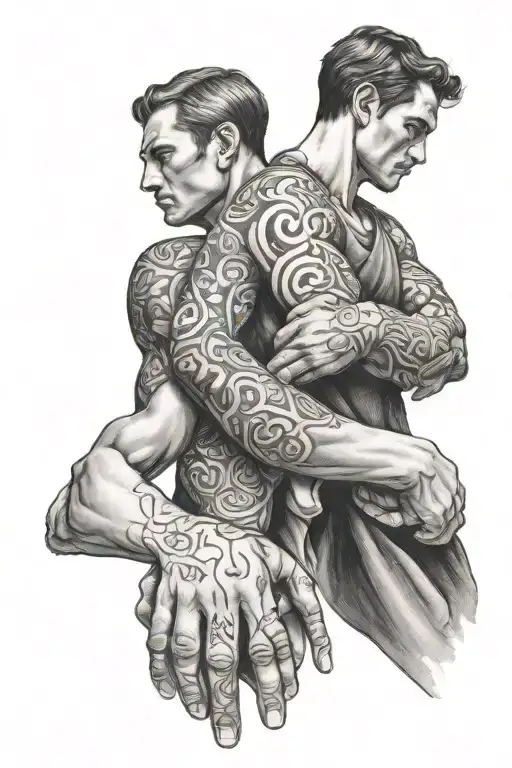 Two Men Holding Hands Symbolizing Eternal Brotherly Love