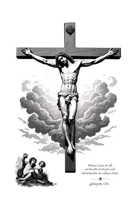 Jesus On The Cross As The Vitruvian Man