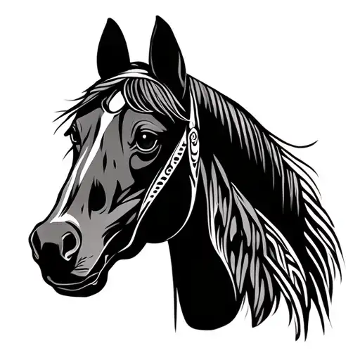 Polynesian Horse And Dog Imprint With