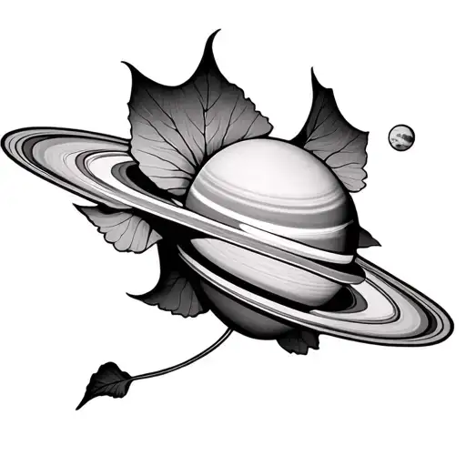 Ginko Leaf & Saturn Planet