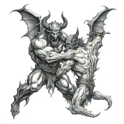Demon Fighting Dark Figuers