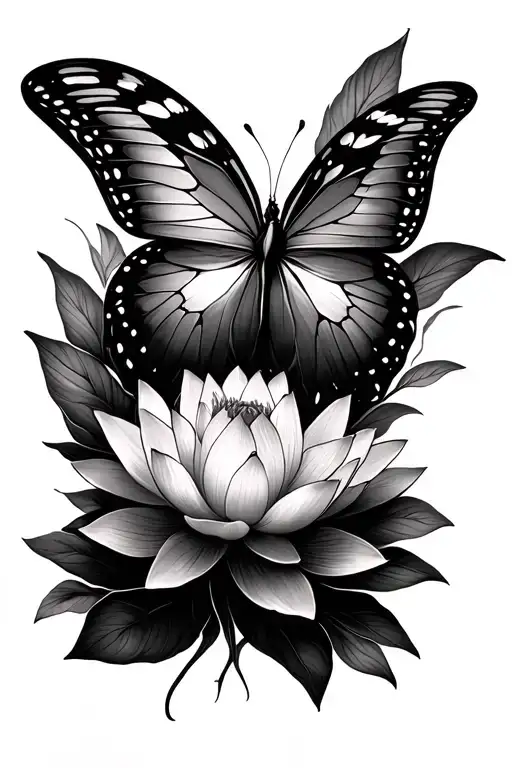 Lotus And Butterfly Wings