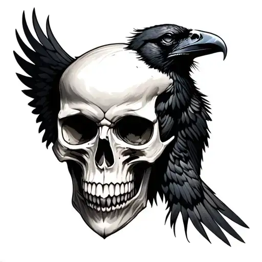 Skull And Raven